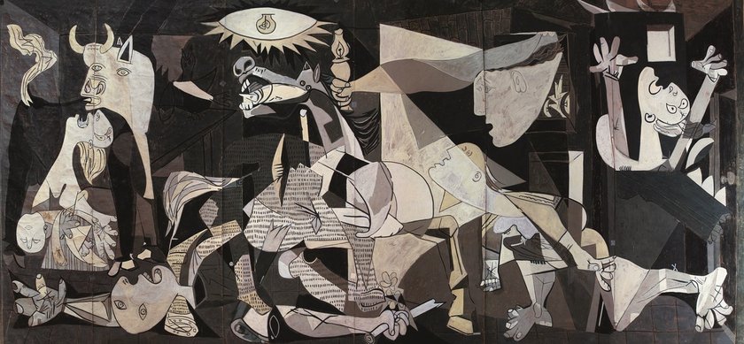 Atelier la Baume/Dürbach, karton przygotowawczy do tapiserii na podstawie pracy Pabla Picassa Guernica (04.06.1937), 1955, 330 x 700 cm, kolekcja prywatna Mas de Chabert, Saint Rémy de Provence © Succession Picasso 2014