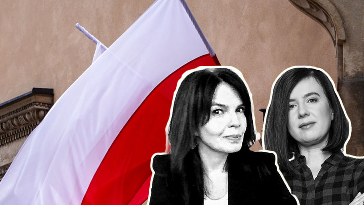 Na granicy Polski i Białorusi polska flaga biało-czerwona Kuźnica