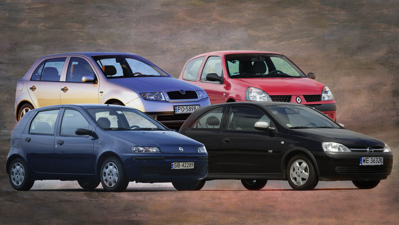 Fiat Punto II, Opel Corsa C, Renault Clio II i Skoda Fabia