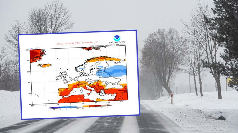 Prognozy na grudzień stają się bardzo niejednoznaczne (mapa; NOAA)