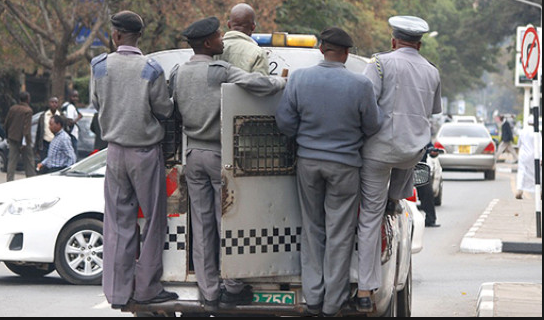 County askaris inspecting the city for hawkers 