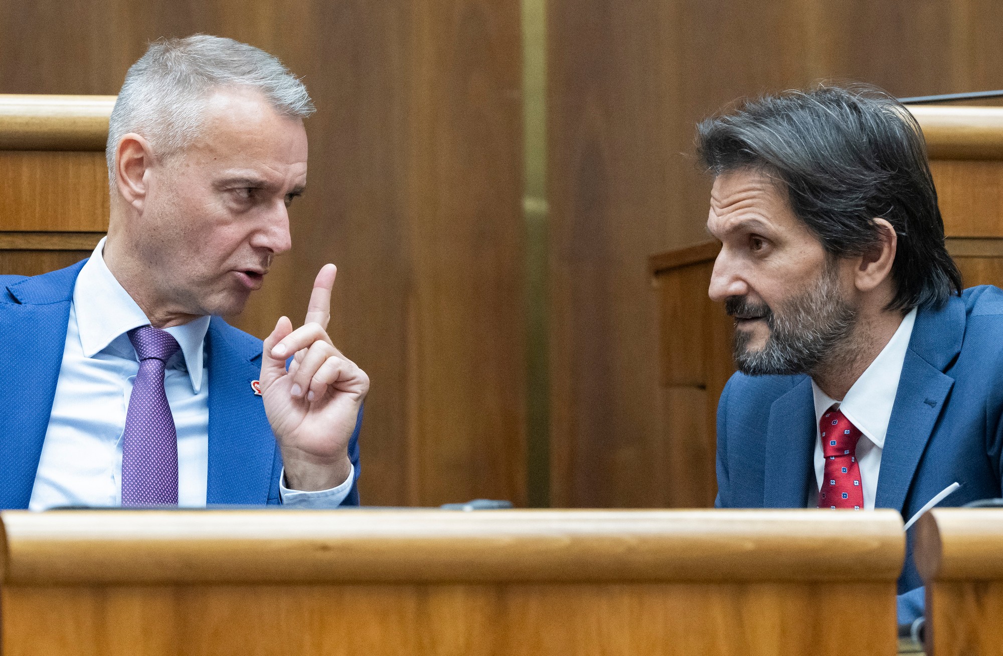 Richard Raši (Hlas-SD) s Robertom Kaliňákom.