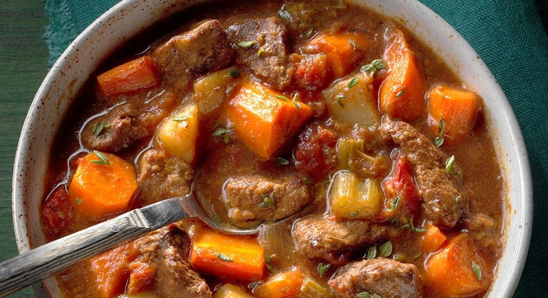 Slow cook beef stew