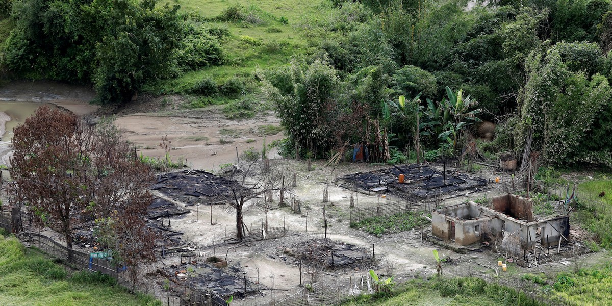 Aerial photos show how villages have been burned to ashes in Myanmar's Rohingya crisis