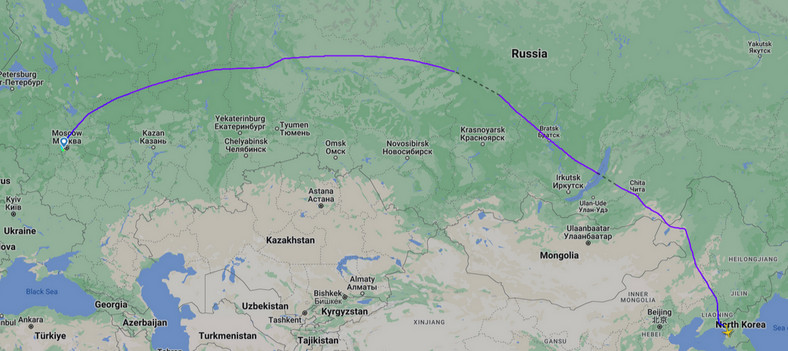 Trasa rosyjskiego samolotu