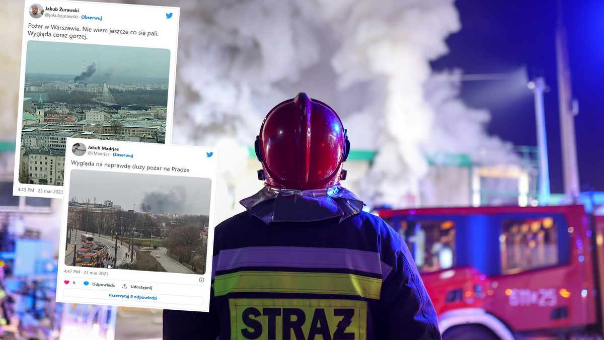 Duży pożar w Warszawie. Kłęby dymu nad miastem