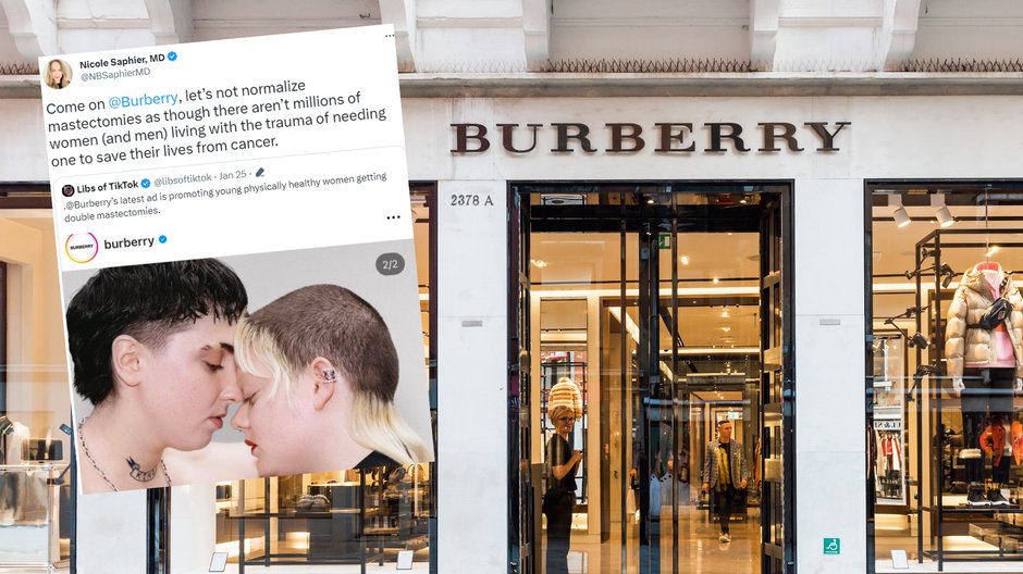 Burberry usunęło zdjęcie osoby po mastektomii (fot. screen: twitter.com/@NBSaphierMD)