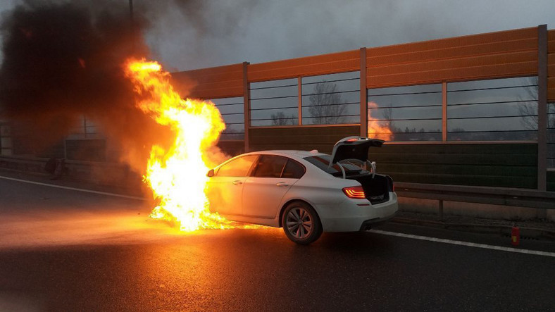 Pożar BMW 520d