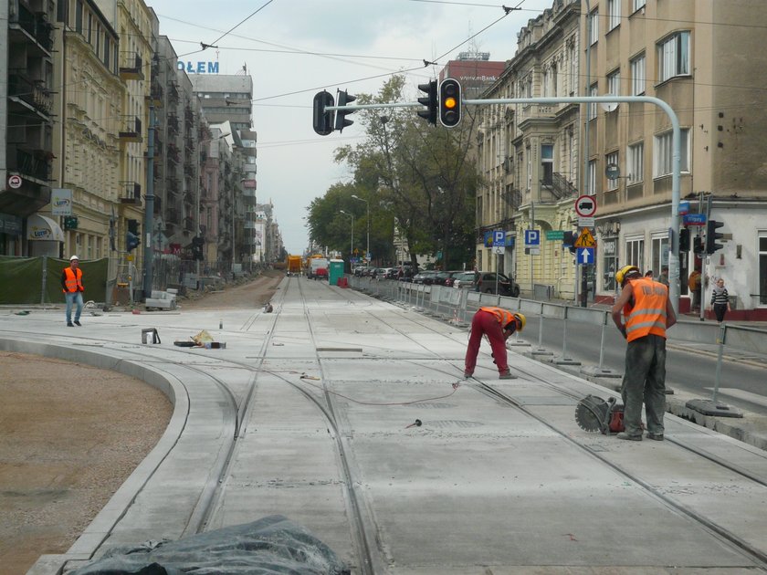 nowe torowisko na ulicy Piotrkowskiej w Łodzi