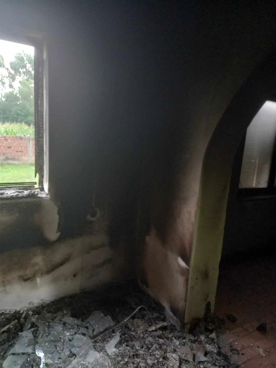 Kuća Slaviše Vujića nakon požara