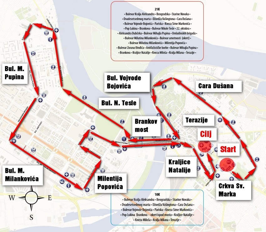 Trasa kojom će se kretati polumaratonci