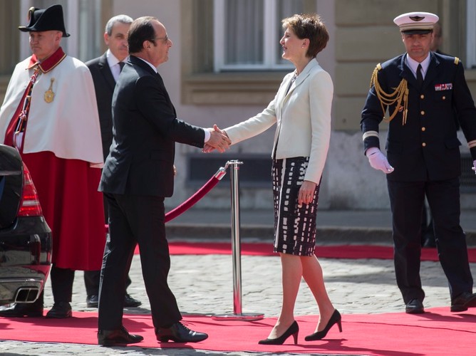 Simonetta Sommaruga i Francois Hollande