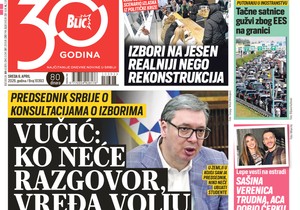 Blic naslovna strana za 8.4.