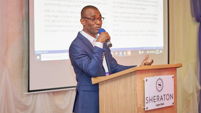 Mr. Chika Nwosu, MD/CEO, PalmPay giving the keynote address at the 4th Africa Financial Technology Congress. [PalmPay]