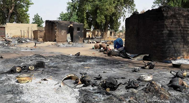 destroyed houses in Borno State 