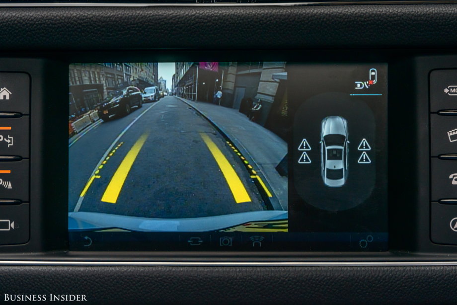 The XF infotainment screen also manages the car's collection of cameras.