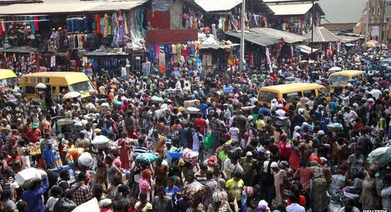 Crowded street in Lagos