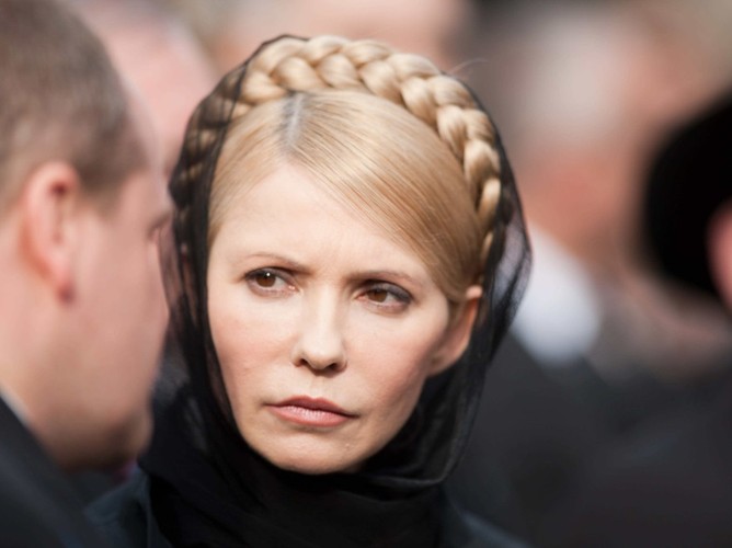 Julia Tymoszenko na pogrzebie polskiej pary prezydneckiej, kwiecień 2010 r.