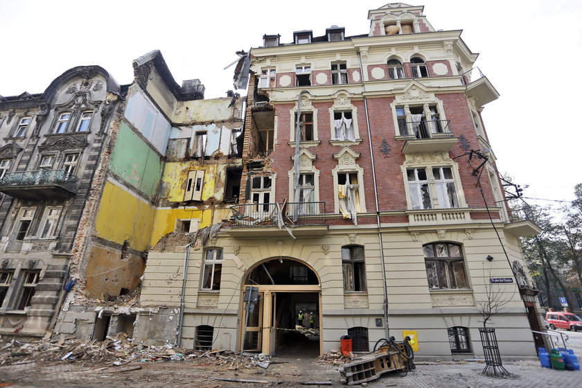 Katowice. Zawaliła się kamienica u zbiegu ulicy Sokolskiej i Chopina