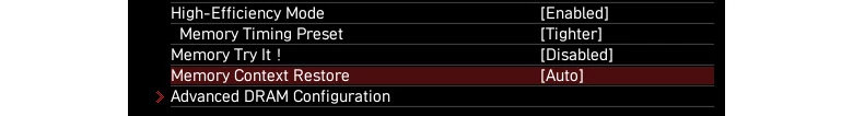 Memory Context Restore