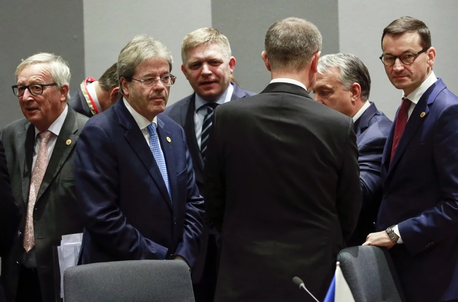 Robert Fico, Andrej Babiš i Viktor Orban na sastanku Evropskog saveta u Briselu 14. decembra 2017.