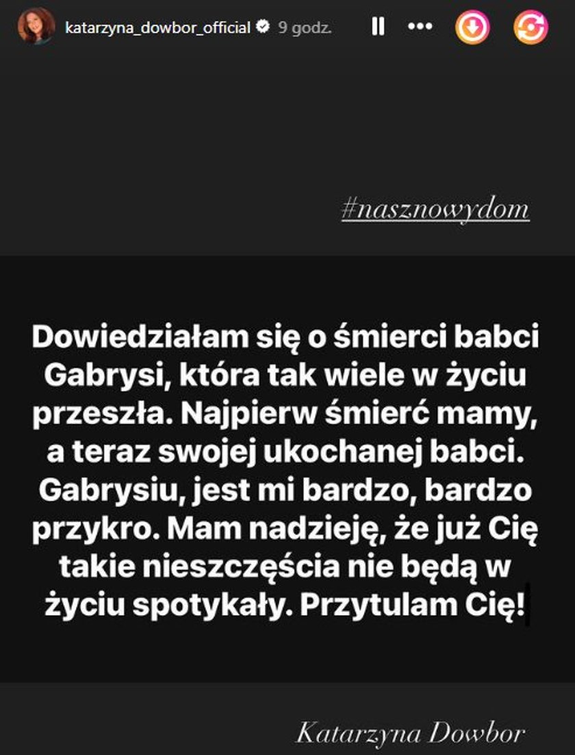 Katarzyna Dowbor zamieściła taki wpis na Instagramie.