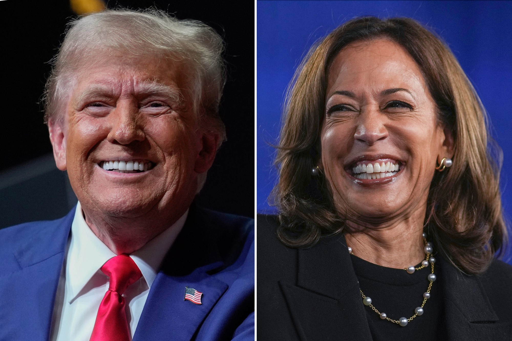 Donald Trump a Kamala Harris.