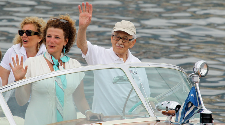Carlo Riva öt éve családjával, az Aquarama hajók ötvenéves évfordulóján /Fotó: AFP