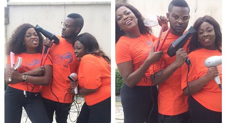 FalzThe Bahdguy and Wazobia FM OAP, Lolo 1. spotted on set of Funke Akindele's 'Jenifa's Diary.' 