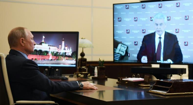 We can already talk about the next steps out of the crisis situation, Moscow Mayor Sergei Sobyanin (R) told President Vladimir Putin during a televised video conference