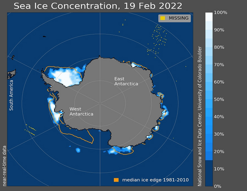 Concentrarea gheții marine și răspândirea în jurul Antarcticii