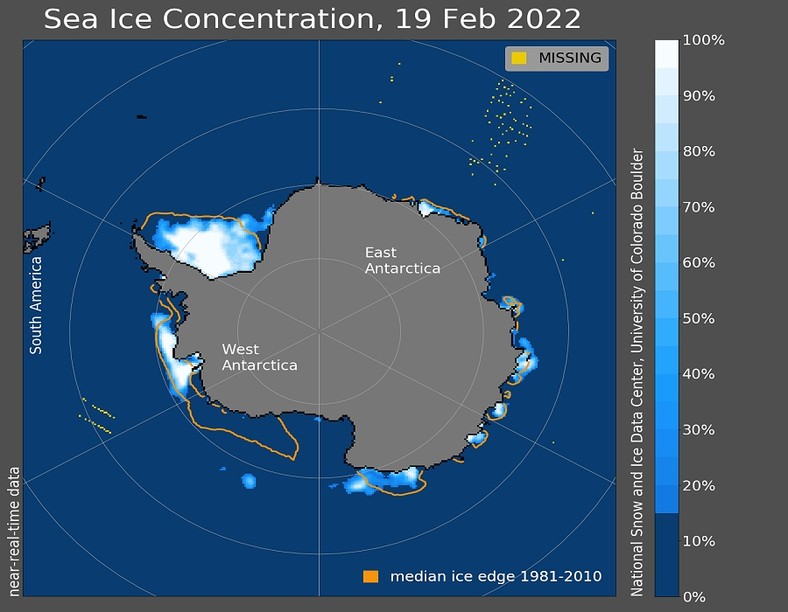 Concentrarea gheții marine și răspândirea în jurul Antarcticii