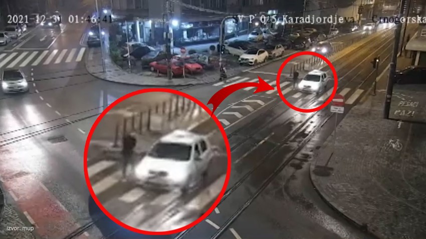 Matej zaustavlja taksistu koji nije mogao da ga primi