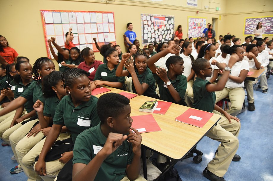 Students at KIPP Bridge Charter School in San Francisco, California.