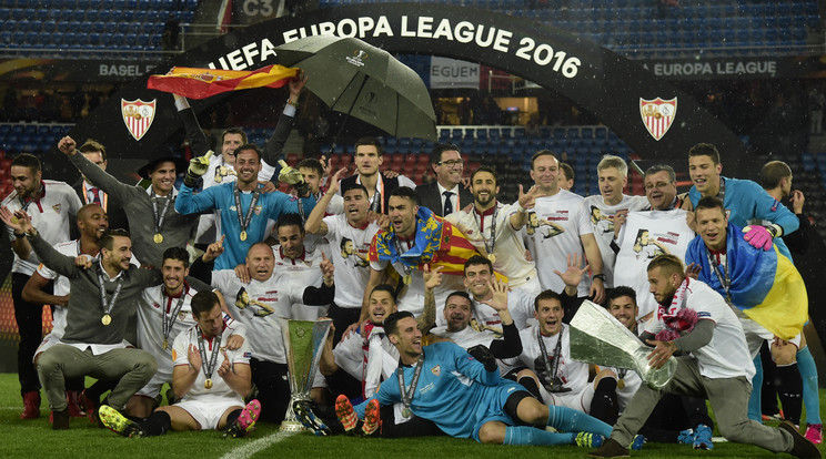 Zsinórban harmadik Európa Liga elsőségét érte el a Sevilla /Fotó: AFP