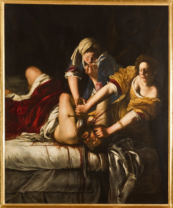 Artemisia Gentileschi, "Judith beheading Holofernes" ("Judyta odcinająca głowę Holofernesowi", ok. 1613-14)