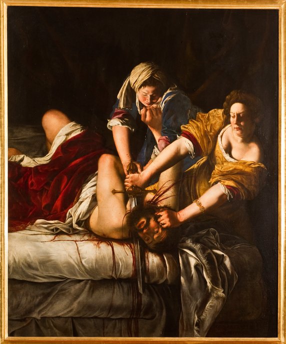 Artemisia Gentileschi, "Judith beheading Holofernes" ("Judyta odcinająca głowę Holofernesowi", ok. 1613-14)