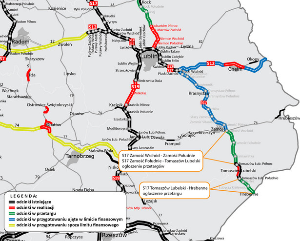 Ruszyły przetargi na zaprojektowanie i budowę trzech odcinków S17