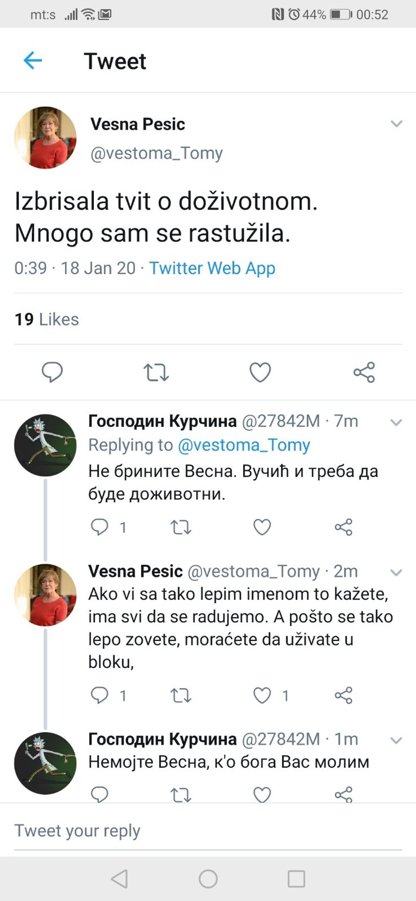 Vesna pešić tvit 1