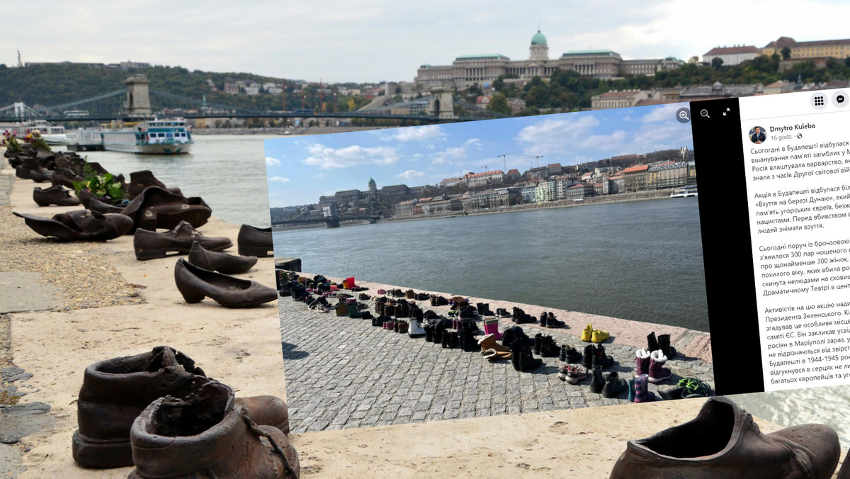 Węgry. Postawili 300 par butów na brzegu Dunaju. "Zainspirował ich Zełenski"