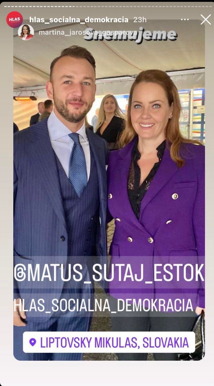 Členovia strany Matúš Šutaj-Eštok a Martina Jarošová Gašparová.