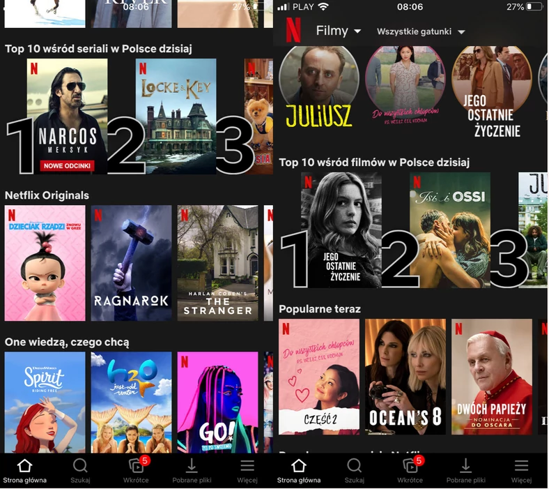 Netflix udostępnia top 10 wśród filmów i seriali. To oglądamy najchętniej w  Polsce