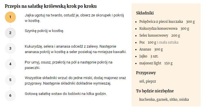 Przepis na sałatkę królewską - FajneGotowanie.pl