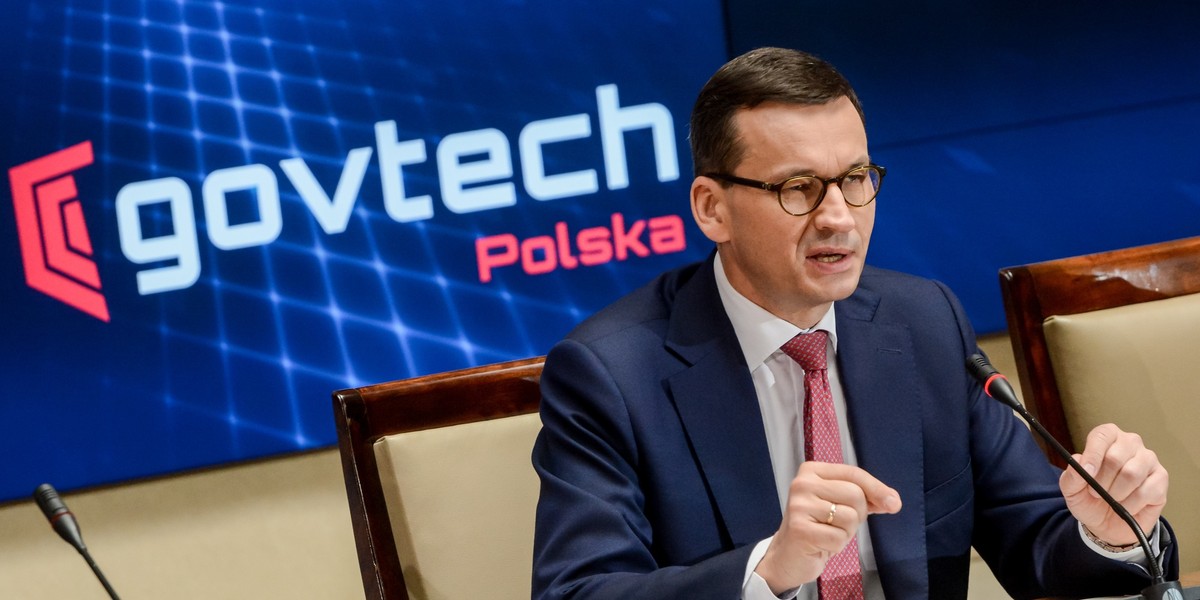 Premier Mateusz Morawiecki na pierwszym spotkaniu Zespołu ds. Programu GovTech Polska w maju 2018 roku.