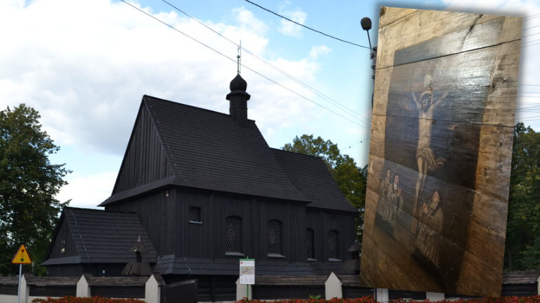 Nikt nie spodziewał się, że pod warstwą farby znajduje się XVIII-wieczna polichromia (Screen: materiały prasowe UM Bieruń)