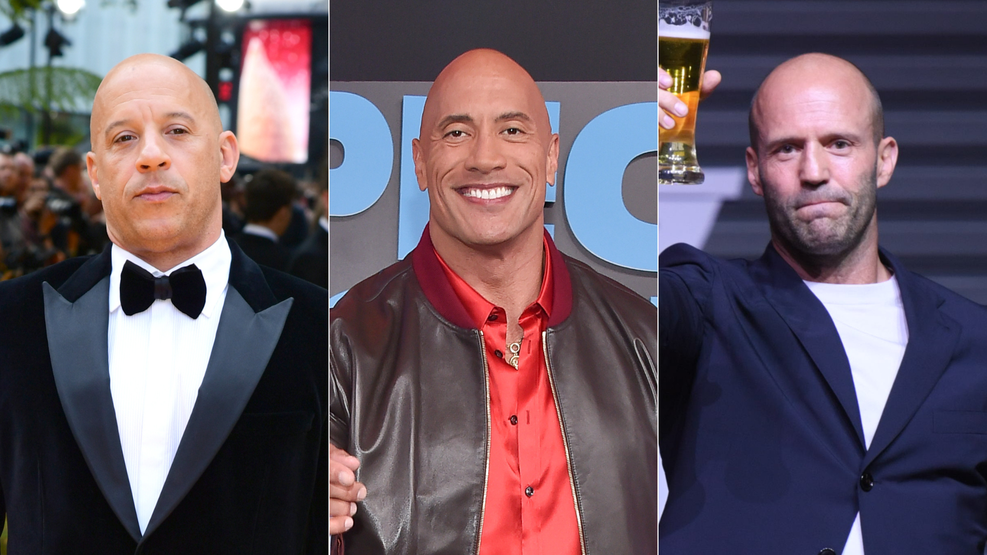 Vin Diesel, Dwayne Johnson a Jason Statham