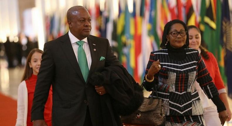 President Mahama is being accompanied by the First Lady, Mrs. Lordina Dramani Mahama