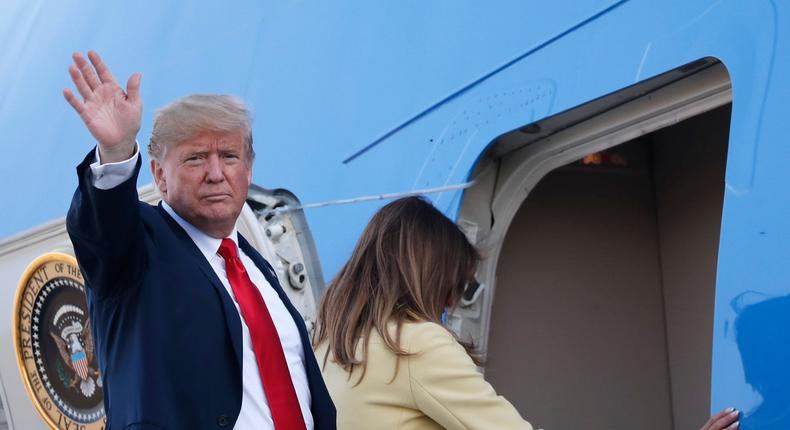 President Donald Trump boarding Air Force One.