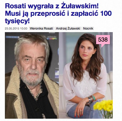 Weronika Rosati, Andrzej Żuławski, fot. screen z pudelek.pl