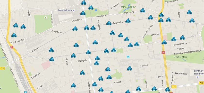 Stacje zlokalizowane są głównie w centrum miasta